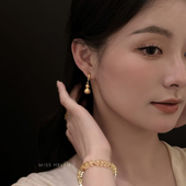 新款 Miss Helen拉丝葫芦硅胶耳夹女无耳洞耳饰高保色2025爆款 耳环