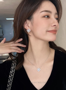 MISS HELEN花园之梦」925银项链女四叶草幸运锁骨链轻奢小众颈链