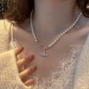 MISS 原创多用锁骨链颈链米珠吊坠 HELEN土星水晶仿珍珠项链女短款