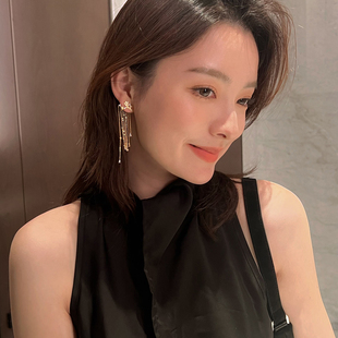 MISS 星星耳饰 HELEN大瀑布流星耳钉耳夹女超仙流苏银针耳环长款