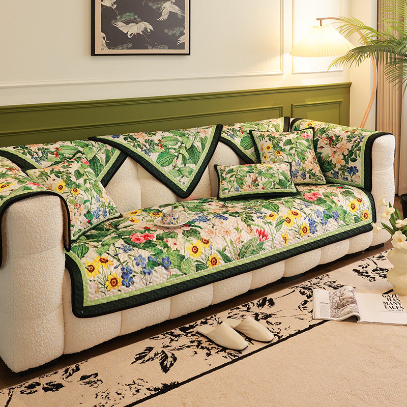 美式ins风沙发垫四季防滑座垫三座一贵妃田园风防滑皮沙发巾套罩,居家布艺,沙发垫,淘宝优惠券,粉丝福利购,淘宝优惠卷