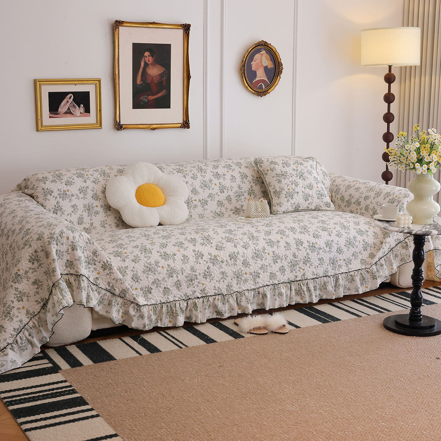 ins小清新四季通用沙发盖布一整张加厚布艺沙发罩巾田园风防尘套,居家布艺,沙发套,淘宝优惠券,粉丝福利购,淘宝优惠卷