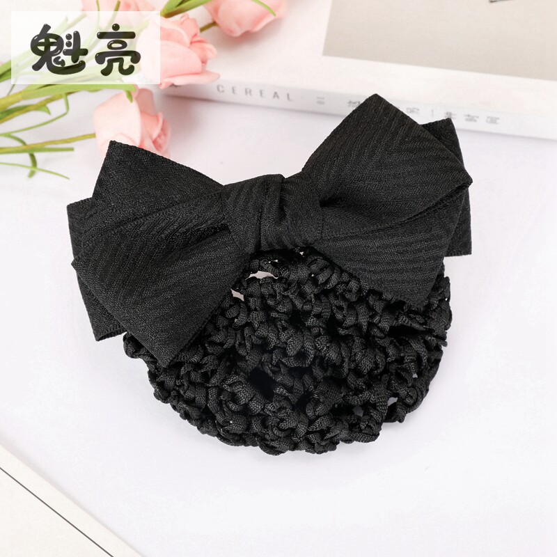 职业头花发网兜简约牛仔发夹空姐护士网花员工作头饰发套盘发饰品