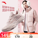 女皮面防水软底轻便跑步运动鞋 安踏牛奶糖跳绳鞋 新款 冬季 羽毛球鞋