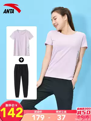 Anta sports suit women's 2021 summer new official website flagship breathable comfortable casual short-sleeved women's two-piece suit