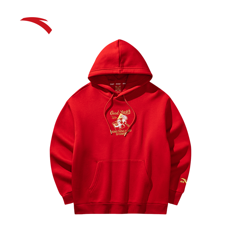 安踏加绒连帽卫衣新年款