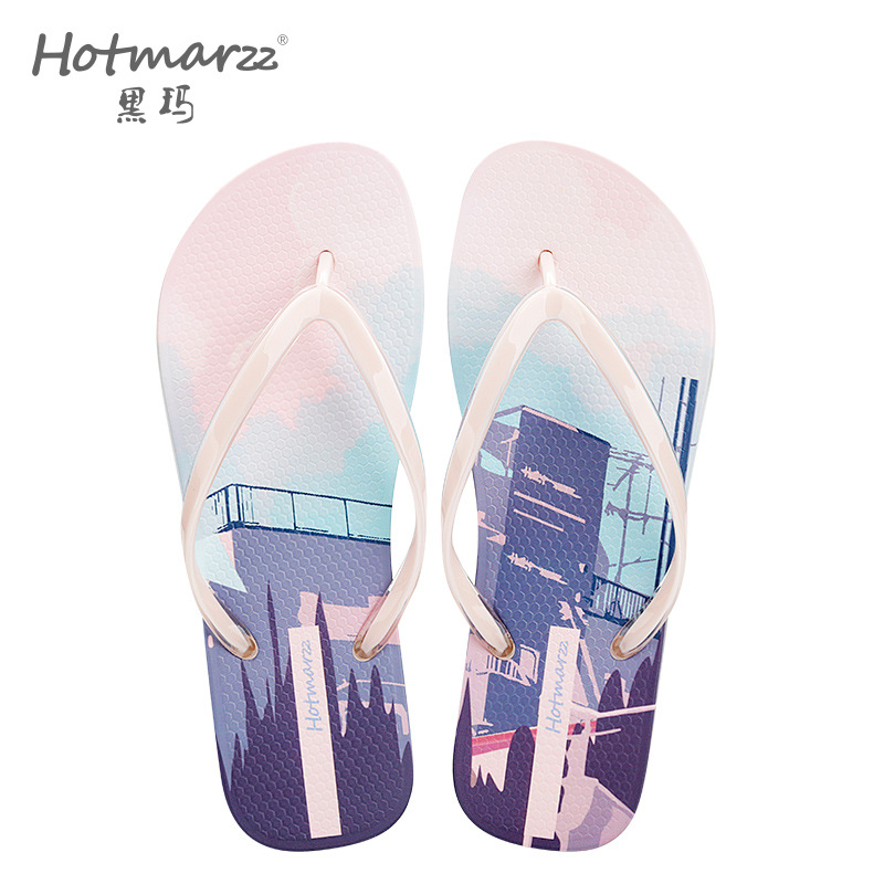 hotmarzz黑玛女士新款广东拖鞋防滑休闲逛街ins人字拖鞋外穿网红