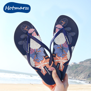 hotmarzz黑玛新款拖鞋女人字拖ins潮夹脚夹板防滑海边沙滩凉拖夏