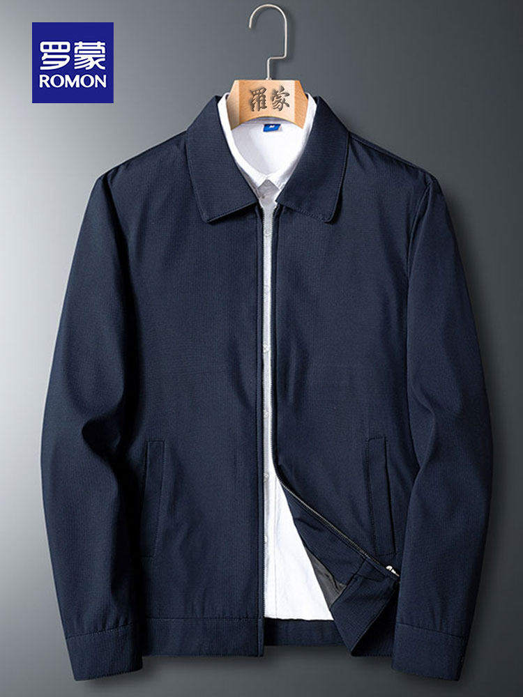 Romon executive jacket мужская весенняя и осенняя одежда для молодых и средних лет, куртка для папы, деловая повседневная куртка с тонким отворотом, куртка Изображение 1