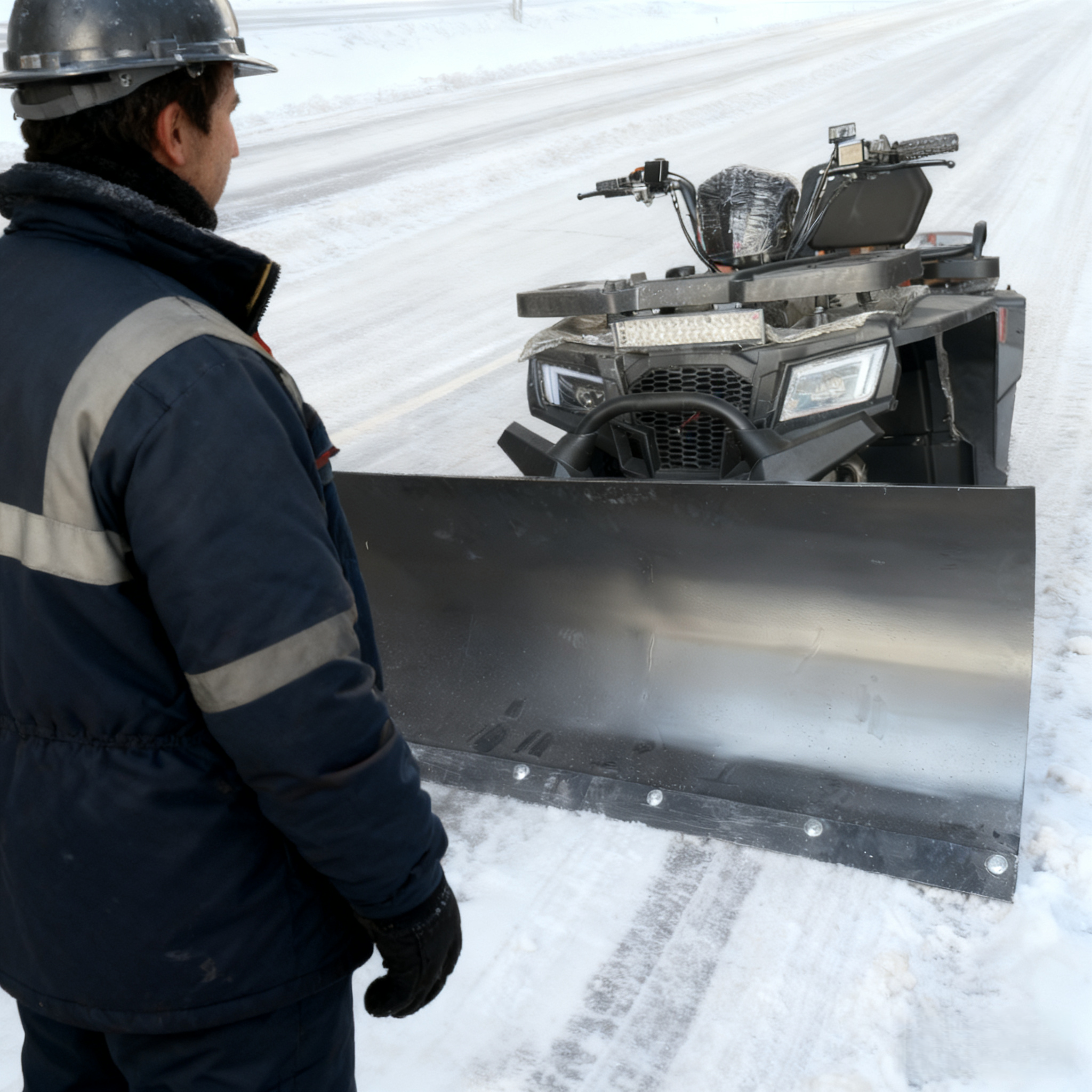 自动挡履带雪橇沙滩车农用车多功能钢质推雪车大号推雪板雪铲