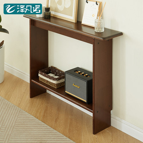 超薄极窄实木玄关桌新中式
