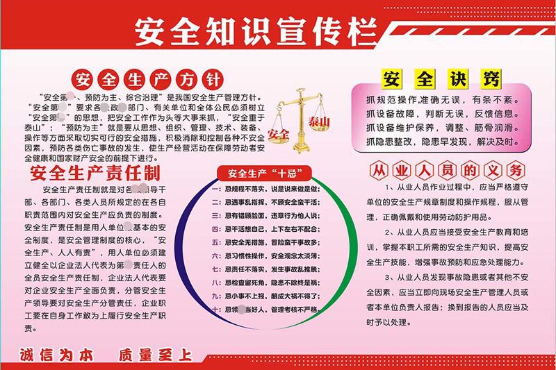 m769工厂车间安全生产责任制知识宣传栏墙贴纸图1615写真海报印制