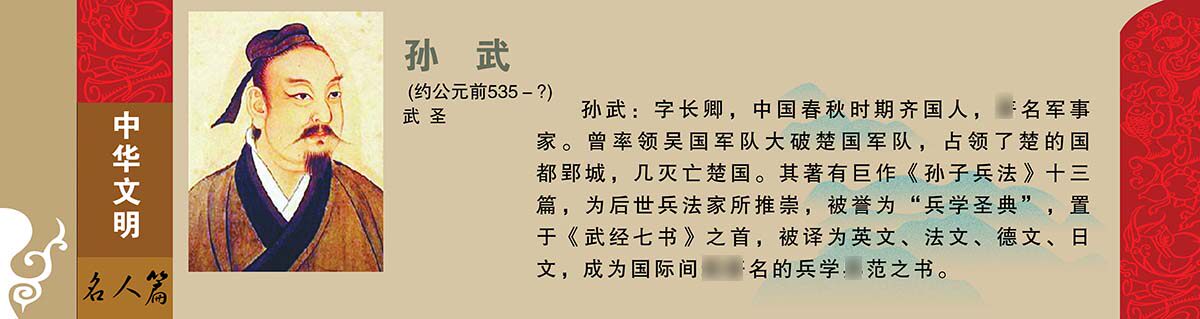 633海报印制海报展板素材4中华文明名人物篇历史孙武简介