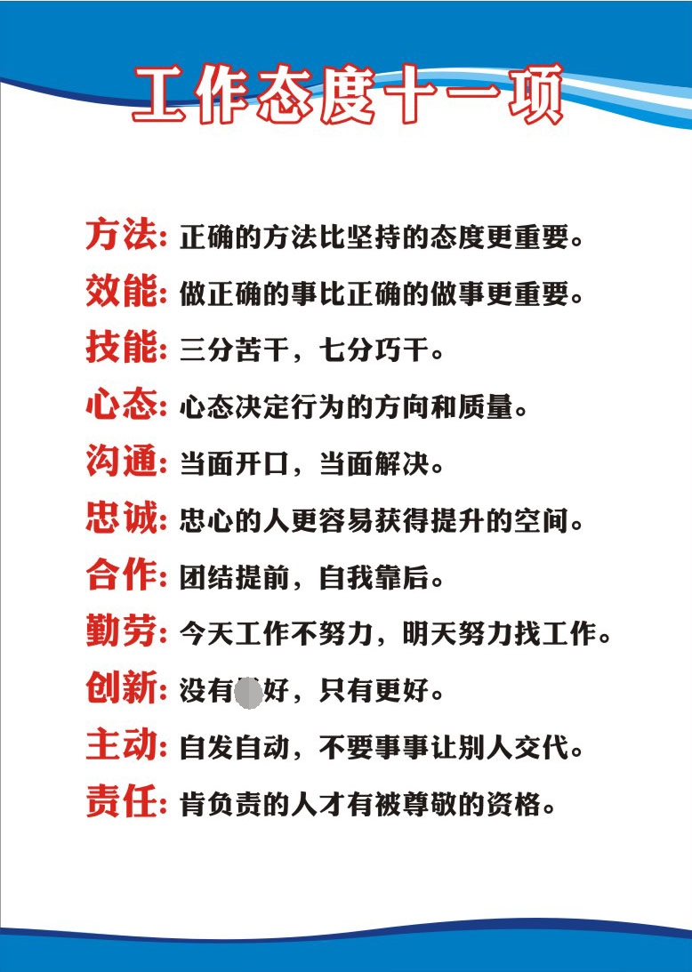 m769公司办公室正能量员工励志激励标语工作态度108海报印制展板