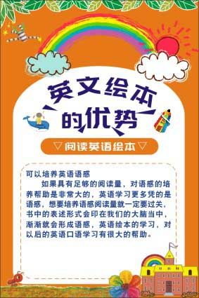 m771英文绘本馆阅读英语绘本的好处培养英语语感海报印制展板1276