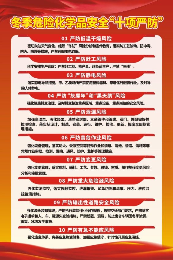 m771冬季危险化学品安全十项严防海报定印制展板喷绘写真贴纸592
