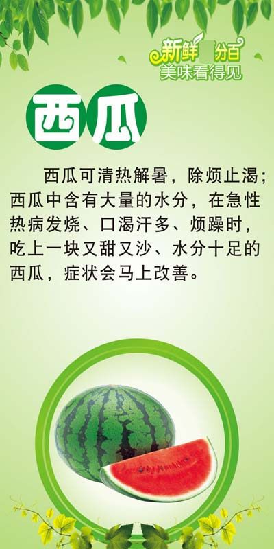 m769西瓜简介绍水果生鲜店装饰画墙贴纸挂图1582喷绘写真海报印制