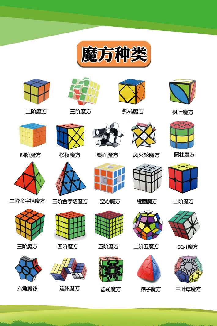 m769魔方种类兴趣培训班宣传画1514海报定制印制展板写真墙贴纸图