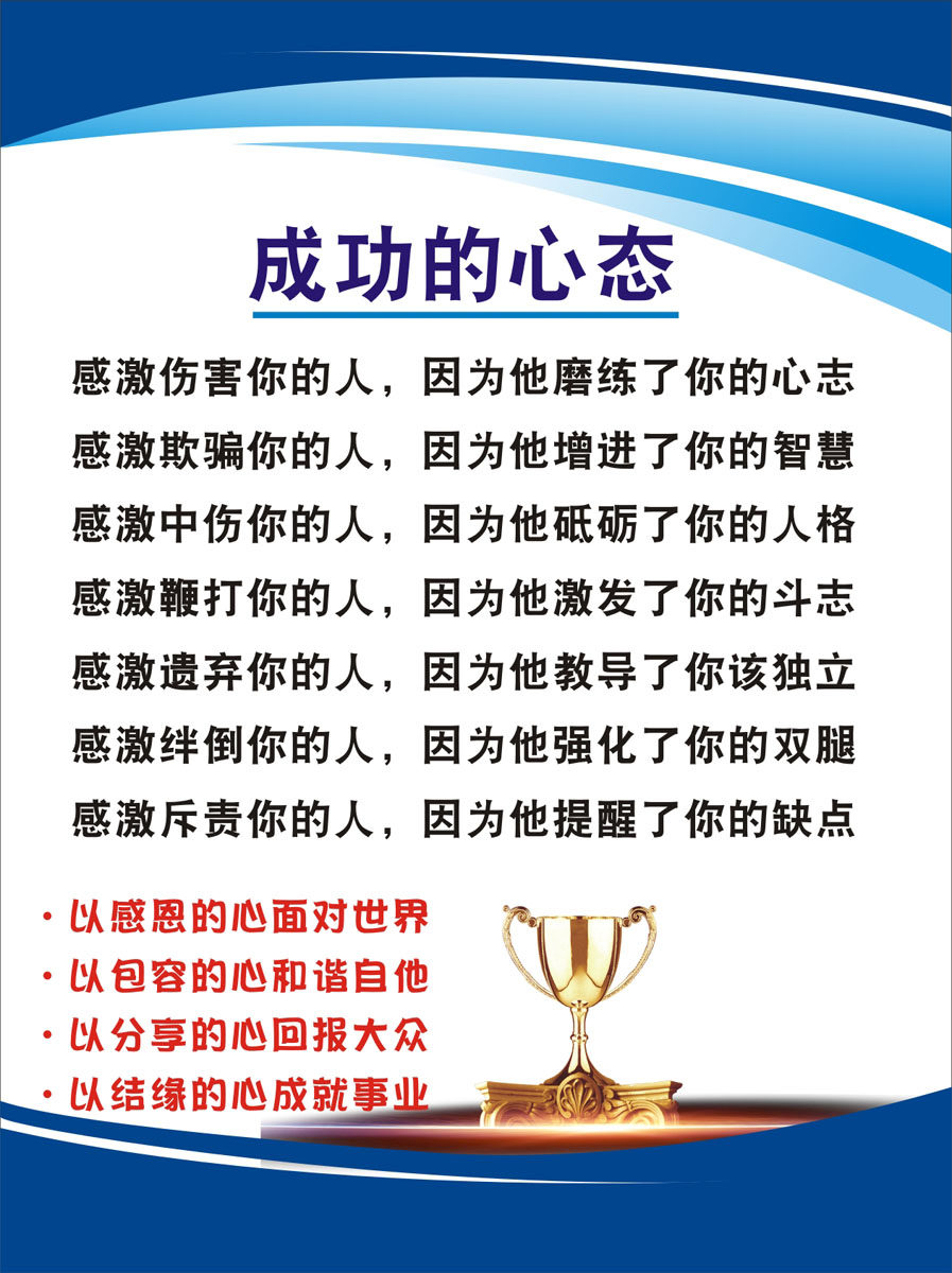 m768公司荷花定律成功学的心态团队鼓激励标语图2528海报印制20-8