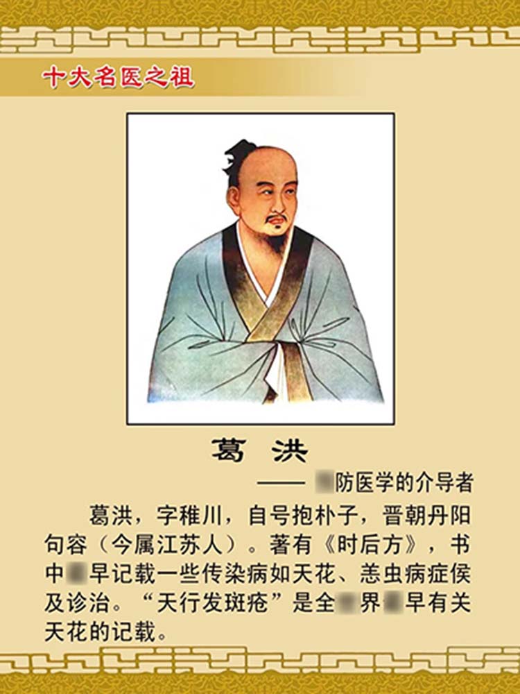 580海报定印制展板写真57中国古代十大名医葛洪简介绍墙贴纸挂图