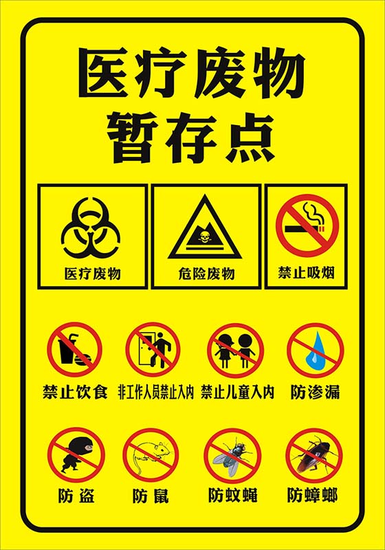 m769医疗废物暂存点标示识贴画纸图牌kt展板写真喷绘海报印制2471