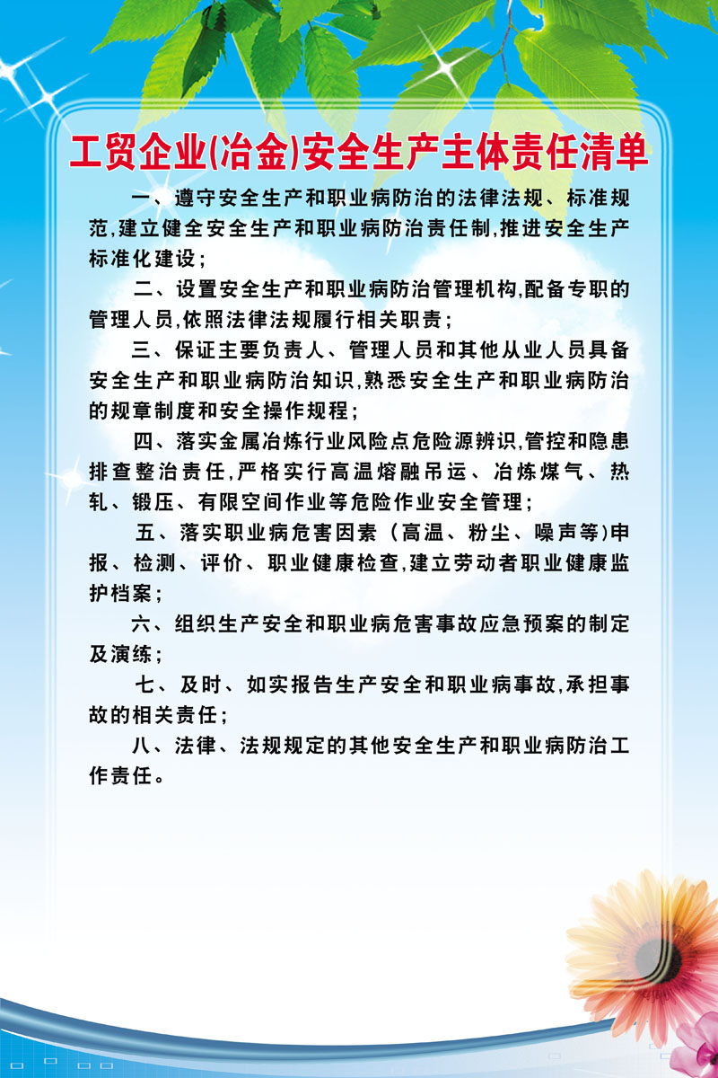 m769惠州市工贸企业冶金安全生产主体责任清单制度451海报印制6-4