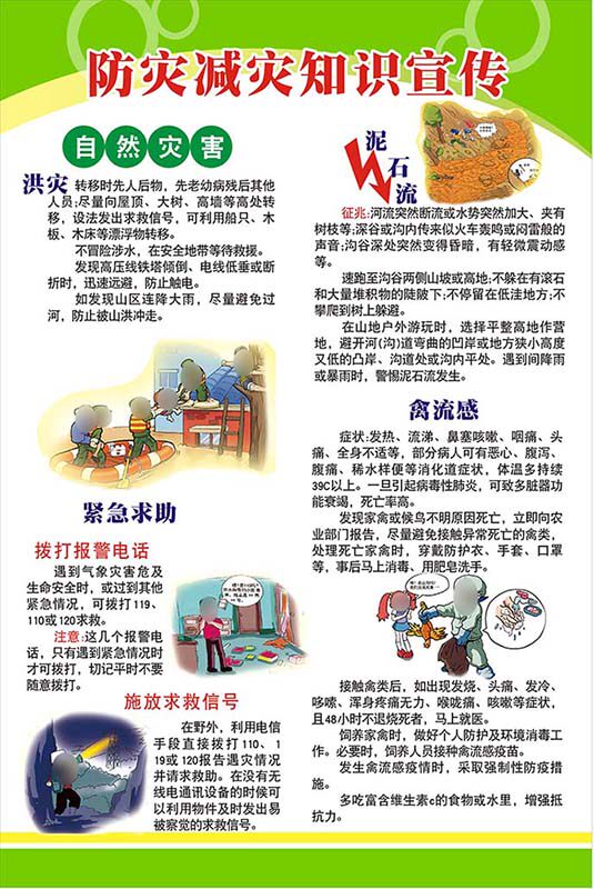 m771社区防灾减灾知识宣传上墙贴纸展板挂图写真喷绘海报印制828