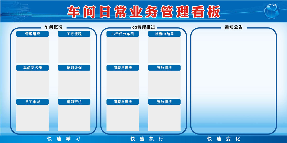 m769车间概括日常业务管理看板6s管理推进通知公告栏667海报印制