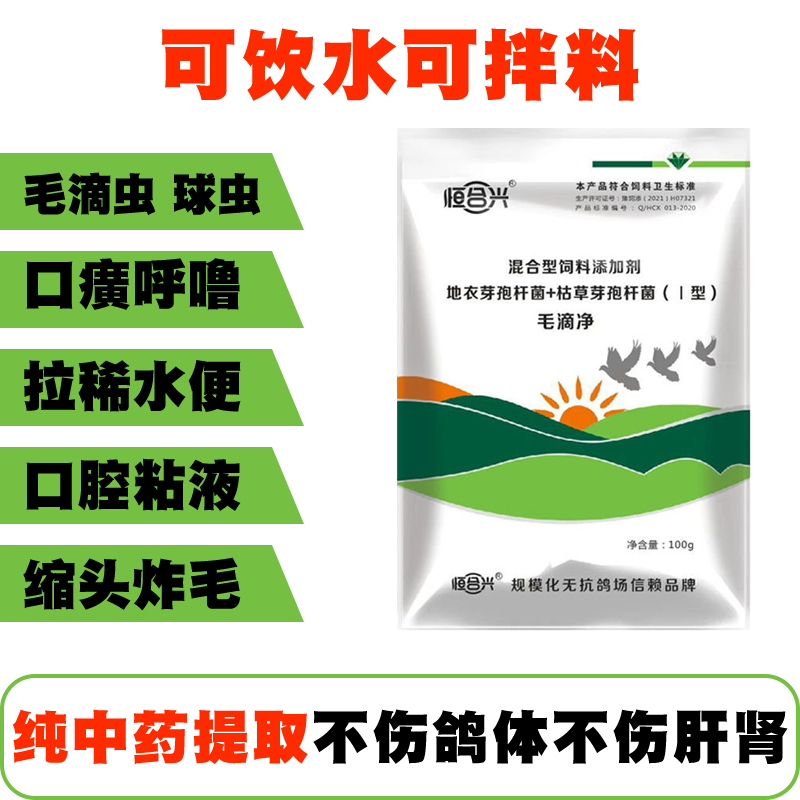 毛滴虫鸽药大全常用药呼吸道二合一粉剂球虫鸽子拉稀拉水绿便中药