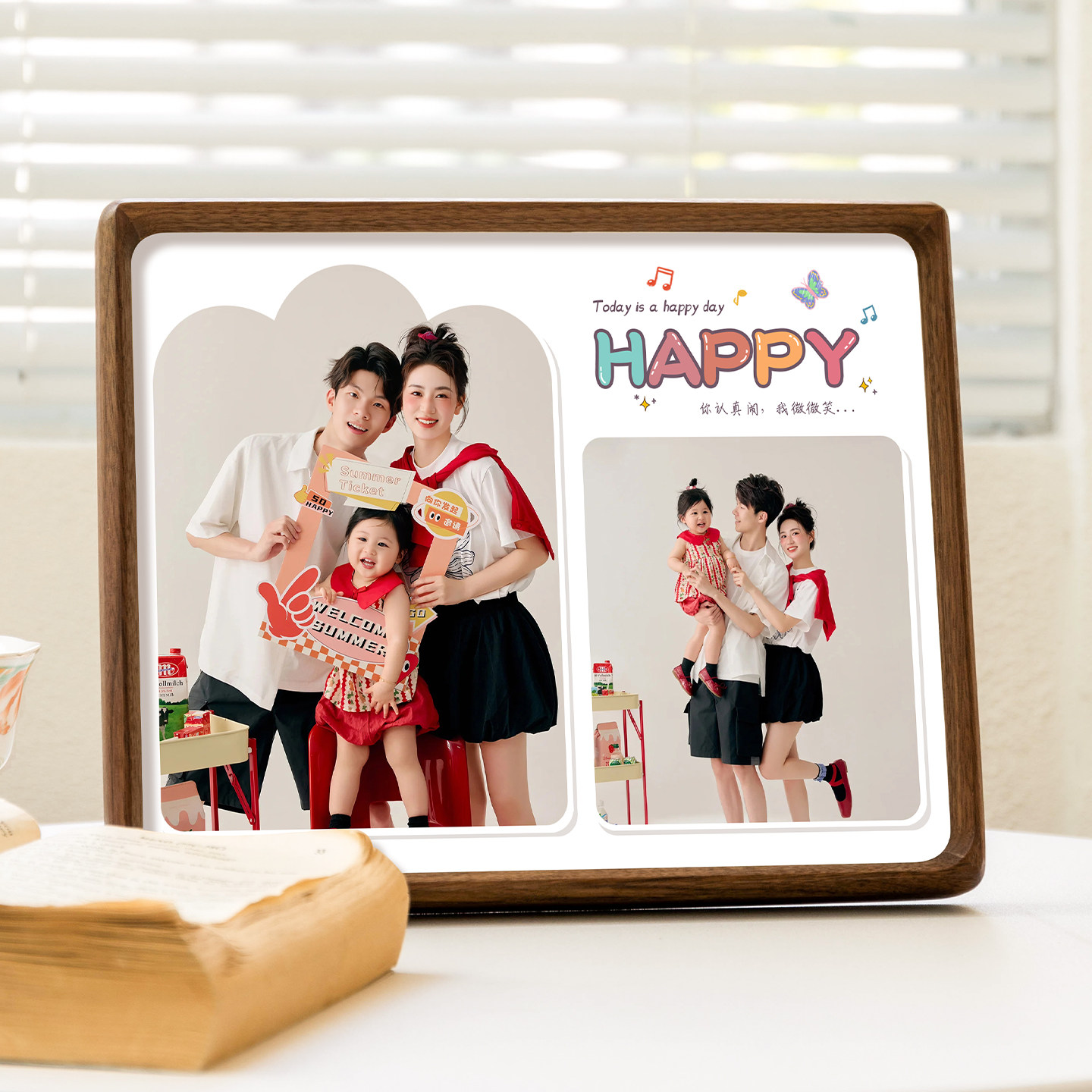 全家福宝宝相框diy定制加打印亲子洗照片做成摆台高级儿童相册a4