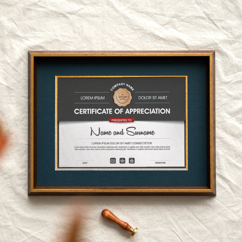 荣誉证书框亚克力授权书裱框架实木a4a3国外毕业证框相框定制挂墙