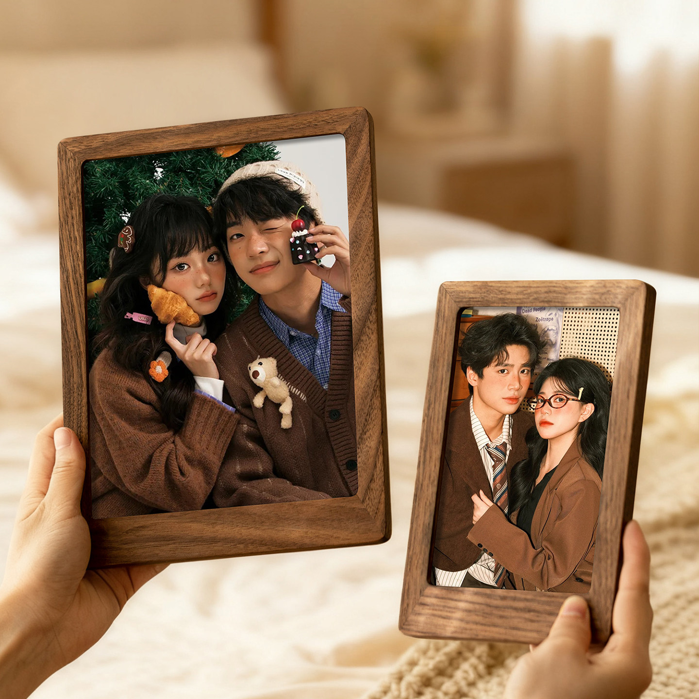 情侣周年礼物照片实木相框六8寸