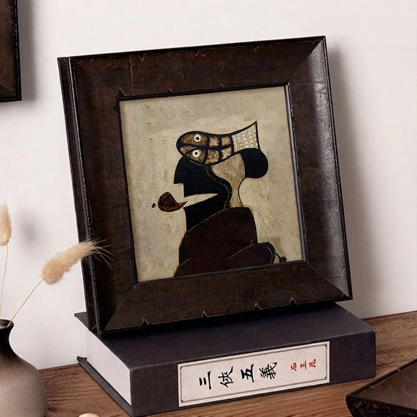 实木油画空框中古风画框侘寂风图片