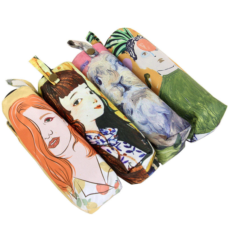 安诺淑黑胶防晒紫外线遮阳伞五折伞超轻超小口袋伞折叠晴雨伞美女