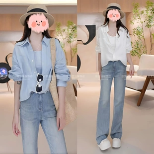 设计感时尚 气质减龄休闲衬衣 女2025新款 慵懒风显瘦假两件翻领衬衫