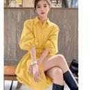 新款 法式 2025春季 连衣裙女装 温柔绝美收腰短裙 气质小个子御姐衬衫