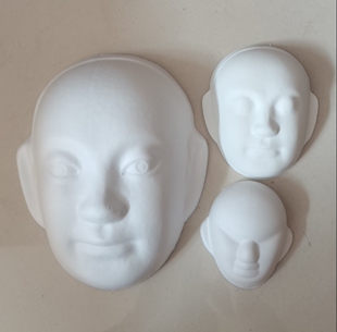 脸谱二哥京剧脸谱DIY材料包无纹路纸浆白脸谱白皮子