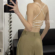 CHARM FULL 纯欲风交叉绑带吊带背心女内搭外穿带胸垫美背上衣