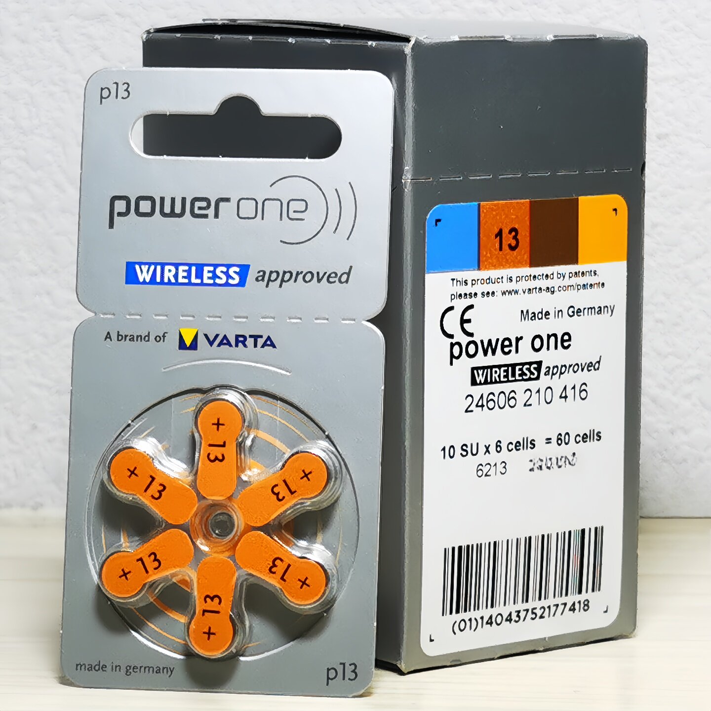 powerone电池P13德国进口助听器电池A13峰力瑞声达耳机电子PR48