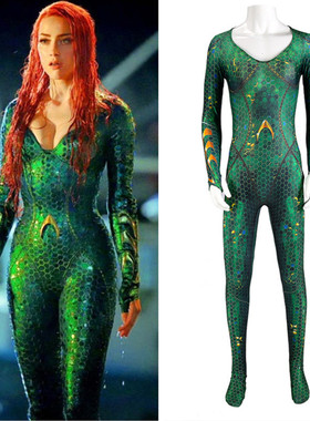 DC正义联盟海王海后湄拉Mera连体紧身衣同款COSPLAY服装-现货