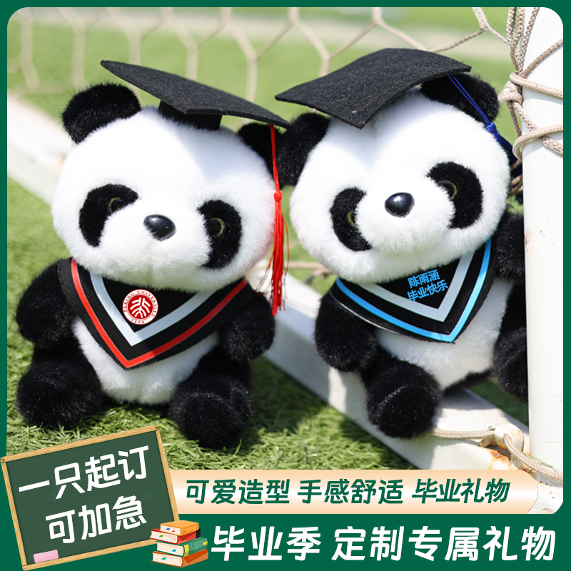 毕业熊猫公仔定制毕业礼物博士熊玩偶大学毕业季幼儿园小学送全班