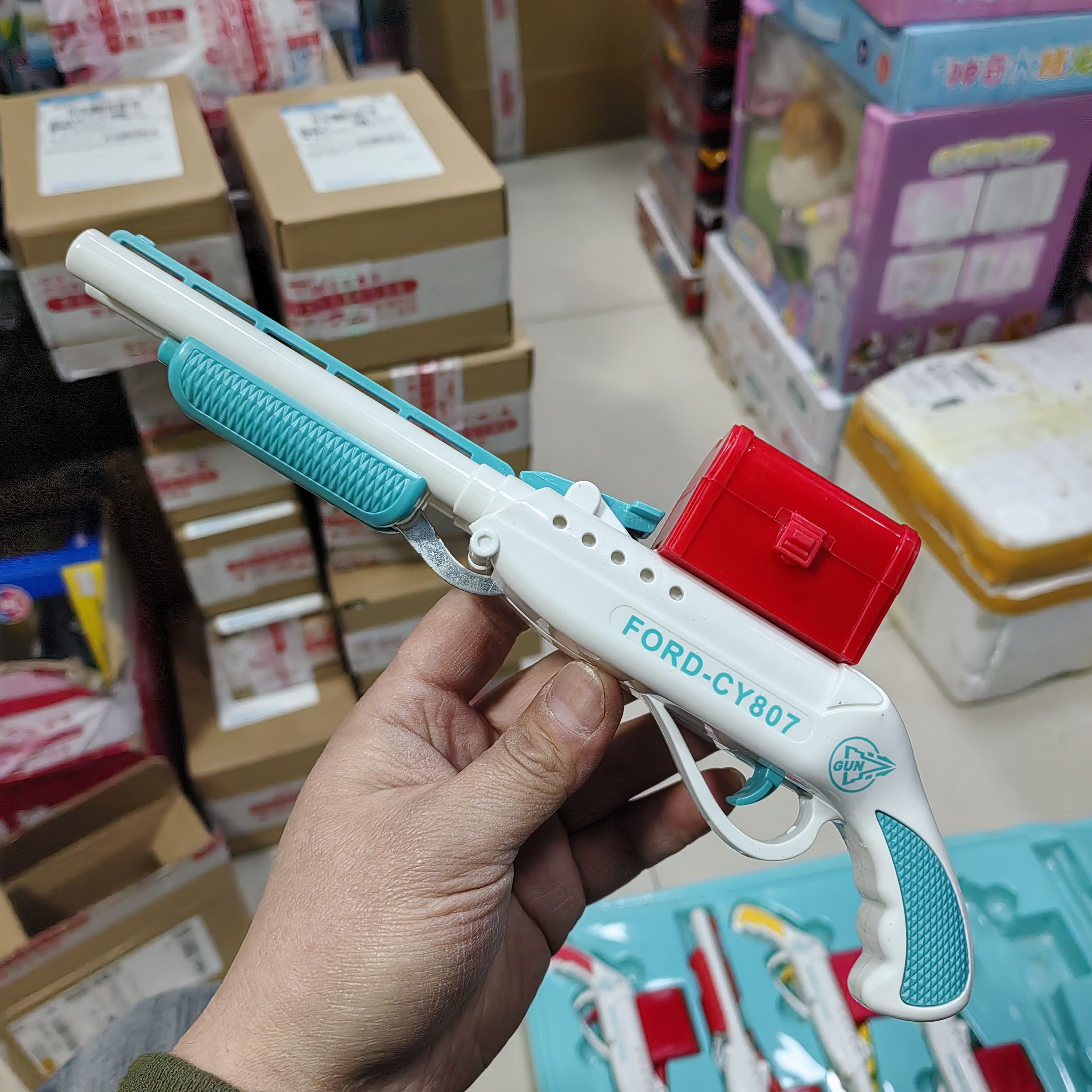 楚源特工战队手动双管软弹枪白色安全子弹亲子互动益智儿童玩具