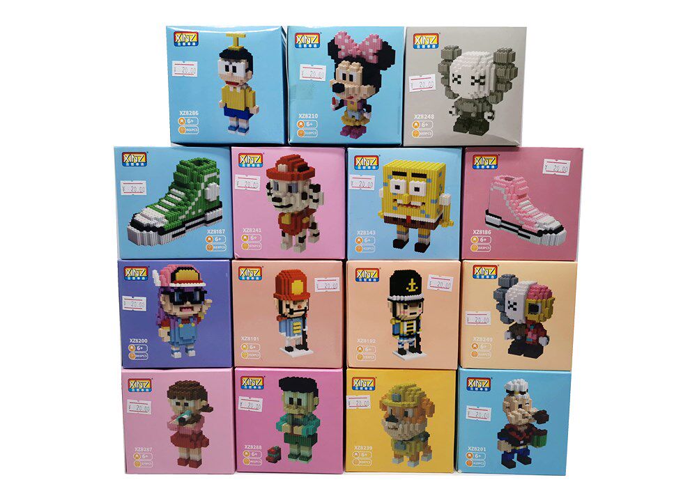 鑫哲微颗粒串联积木解压网红兼容乐高男女孩卡通礼物益智拼装玩具