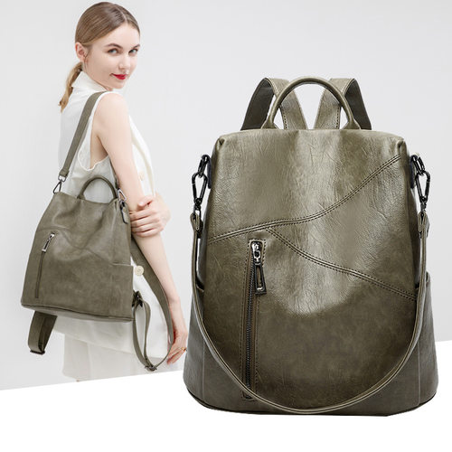 Original Soft Leather Backpack Women Anti Theft Travel Bag