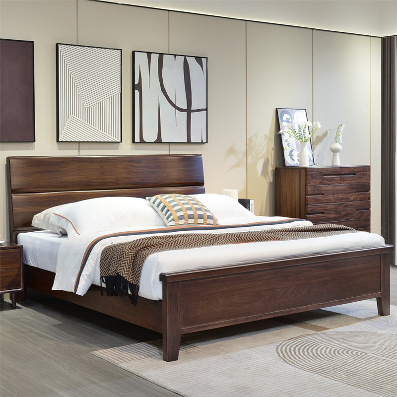 高端主卧床全实木加厚加粗