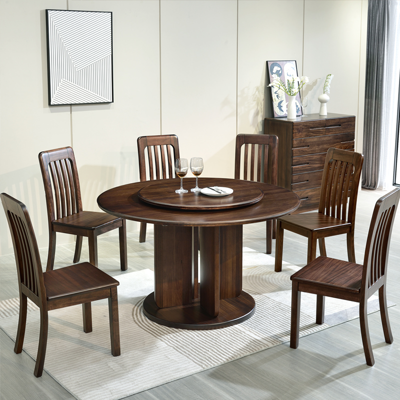全实木圆形餐桌品质款