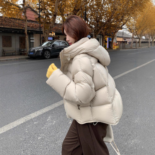 河南台前羽绒2025新款小个子加厚云朵泡芙90白鸭绒羽绒服女短款