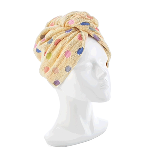 AILANDI全棉加厚干发帽波卡圆点提花干发巾浴帽擦头发毛巾包头巾