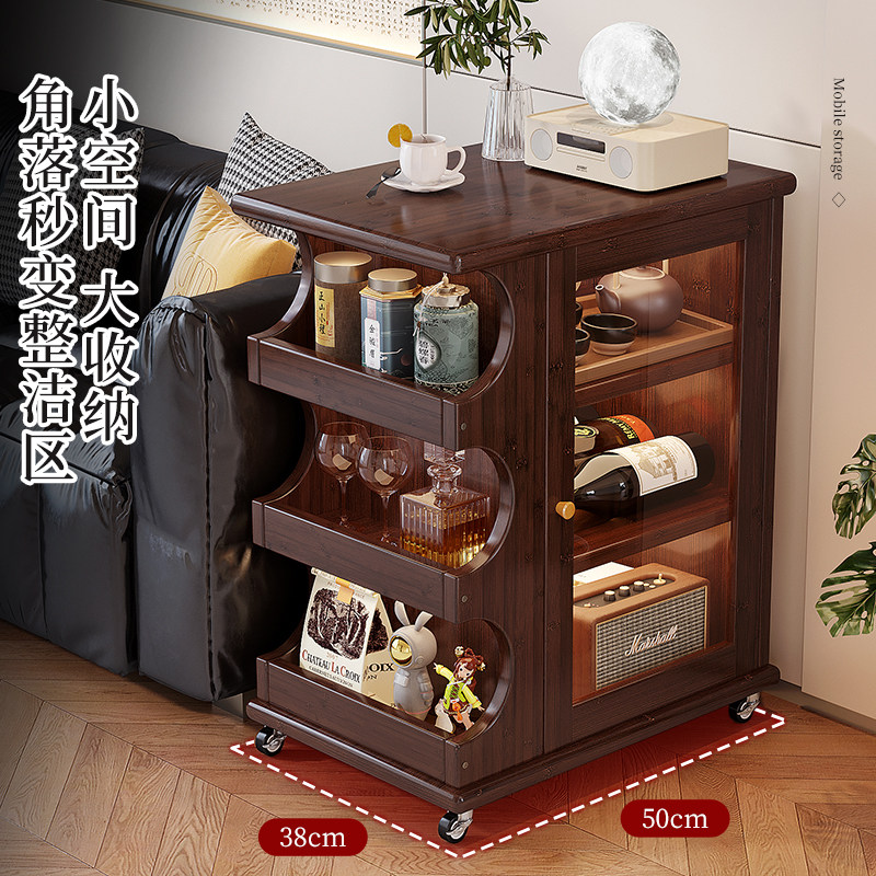 带轮带防尘门多层收纳化妆柜