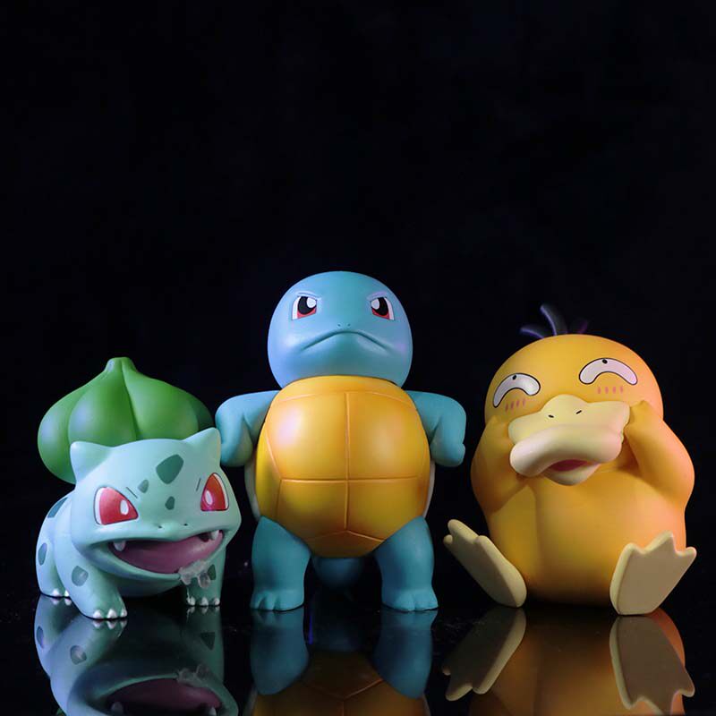 动漫宝可梦神奇宝贝杰尼龟可达鸭手办模型车载机箱摆件公仔周边